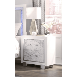 DB SKYE MARBRE BLANC SMART MODERNE CHEVET Meubles de chambre à coucher en bois massif pour salle à manger et chambre à coucher pour appartement - Product Image 5