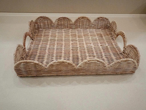 Bandeja de almacenamiento de tejido natural de bambú de lujo moderno para uso doméstico, vajilla de comida de dos patas apta para lavavajillas - Product Image 4