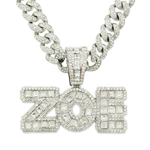 Collares con Colgante de Letra ZOE Estilo Hiphop Personalizados, Hechos a Mano, para Hombre, Joyería de Moda - Product Image 5