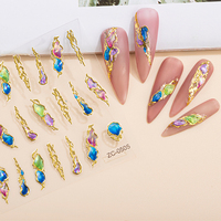 Autocollants 5D en gel souple gaufré pour ongles, breloques de créateur de haute qualité, motifs de pierres précieuses, pour nail art – Vente chaude