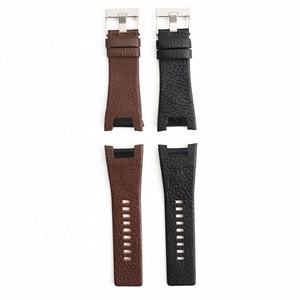 Motif de litchi lisse 22mm 24mm 26mm 27mm 28mm 30mm 32mm Bracelet de montre en cuir véritable pour bracelet de montre <span class=keywords><strong>diesel</strong></span> - Product Image 5