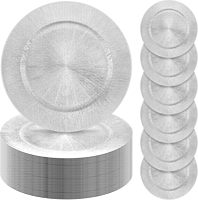 Assiettes décoratives en plastique pour fêtes, en gros, or et argent, assiettes de table moyen-orientales, sets de table pour banquets d'hôtel