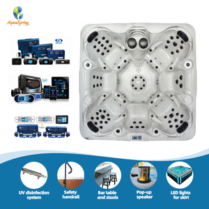 Jacuzzi Exterior Inteligente para 7 Personas con Doble Skimmer <span class=keywords><strong>y</strong></span> Sistema Bluetooth, Bañera de Hidromasaje para Fiestas al Aire Libre - Product Image 2