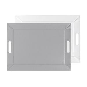 Plateau réversible Freeform Duo gris et blanc, plateau de service décoratif - Product Image 1