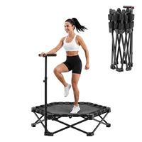 Trampolín Hexagonal Negro Plegable de Acero, Resistente, Capacidad de 150 kg, para Ejercicio en Interiores y Exteriores, Disponible en España