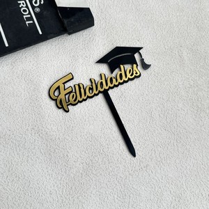 2026 Black &amp; <strong>Gold</strong> Dual Layer Acrylic Graduation Cake Topper Graduation Party Decoration &amp; Supplies - Product Image 4