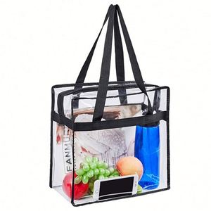 Bolsa de PVC Transparente para Viajes y Compras, Bolsa de Almacenamiento Reutilizable con Asas para Regalos Promocionales y Marca - Product Image 4