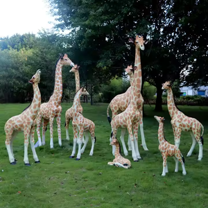 รูปปั้นยีราฟทำจากไฟเบอร์กลาสเรซินรูปปั้นสำหรับตกแต่งสวนกลางแจ้งขนาดเท่าชีวิตจริงออกแบบได้ตามต้องการ - Product Image 6