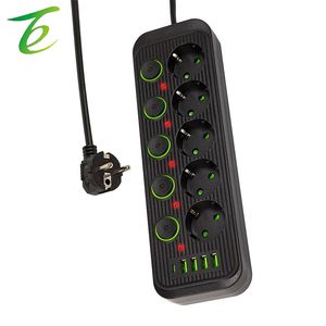 Norme européenne, prise <span class=keywords><strong>de</strong></span> spécification européenne, câble d'extension domestique à trou MTI, multiprise, interrupteur indépendant - Product Image 4