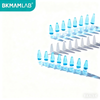 Tubo de PCR BKMAM Bio de 8 pocillos, 0.1/0.2/0.5ml, resistente a altas temperaturas, fluorescente, cuantitativo, con tapa plana de PP individual para centrífuga
