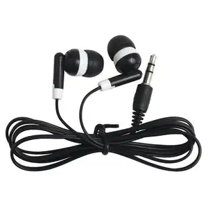 3.5mm Fashion Earphone Rubber Tip Stereo Earbuds Earphone Airline Tourism Disposable Plastic Cheap Wired Earphone