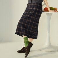 Chaussettes mi-mollet en coton mercerisé pour femme, marron-rouge, simples et tendance, disponibles en plusieurs couleurs
