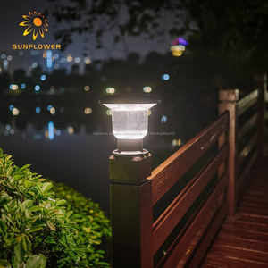 Precio barato de aluminio pc exterior pantalla decoración blanco cálido led <span class=keywords><strong>solar</strong></span> pilar de luz - Product Image 2