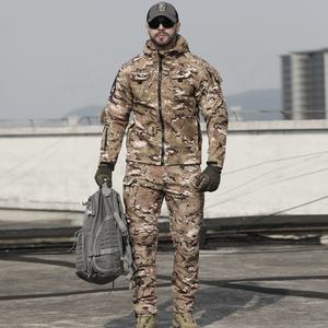 야외 전술용 통기성 지퍼 윈드브레이커 재킷 세트 남성용 가을 겨울 다기능 위장 플리스 안감 - Product Image 5