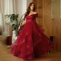 Low Neck Evening Gown for Fat Ladies, Burgundy, Huge Dress