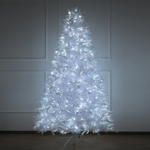 Pure PE Cypress Needle Flocked Pre-lit Christmas <b>Tree</b> | Snowy Elf Full PE Snow-Dusted Christmas <b>Tree</b> - Product Image 2