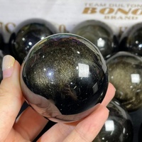 Vente en gros de boules de cristal naturelles artisanales de haute qualité, sphère d'obsidienne dorée pour la décoration et les cadeaux