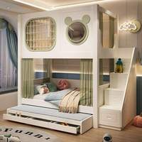 Garde-corps pour enfants Lit à capsule spatiale Petit lit superposé créatif innovant Lit superposé composite haut et bas en forme de S