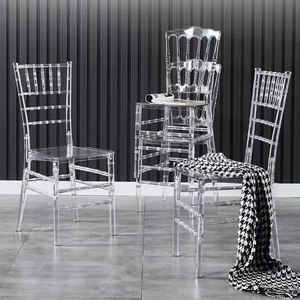 Chaise Chiavari en plastique transparente empilable à <span class=keywords><strong>prix</strong></span> abordable pour extérieur, hôtel, mariage et décoration de fête - Product Image 4