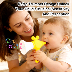 Trompette musicale Montessori sans BPA pour bébé, jouet de dentition, instruments de <span class=keywords><strong>musique</strong></span> portatifs, 0-24 mois - Product Image 5