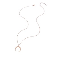 Collar de Luna Creciente de Acero Inoxidable 316L de Alta Calidad, Colgante con Cadena de Eslabones Chapada en Oro de 18K, Estilo Vintage, para Mejores Amigas, a la Moda