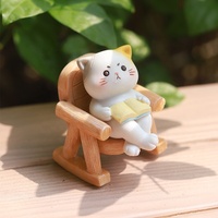 2025 Roogo dessin animé Animal chaise à bascule maison ornement décoratif temps calme décoration de bureau mignon cadeau Design résine matériel