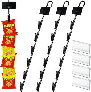Factory Manufacture Metal <b>Plastic</b> PP Clips <b>Strips</b> Transparent <b>Plastic</b> Hanging Snack Display Clips Stripss With Hooks - Product Image 3
