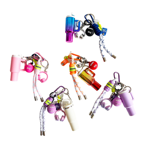 RW Wholesale Breloques porte-clés mignonnes pour gobelets, porte-clés personnalisés tendance en forme d'haltères <span class=keywords><strong>Crogs</strong></span>, porte-baume à lèvres avec pompon en corde tressée - Product Image 3