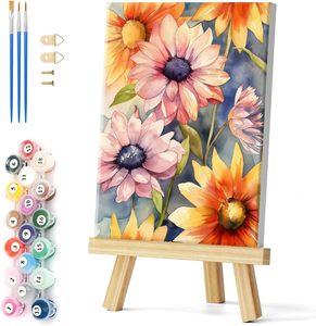 Pintura al Óleo Digital DIY, Adecuada para Decoración del Hogar, Pintura <span class=keywords><strong>de</strong></span> Girasoles por Números con Marco - Product Image 1