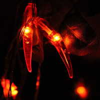 Guirlande lumineuse LED rechargeable à piles Stellight, rouge piment, en cuivre, IP44, CRI90, commande par bouton, longueur 1,5 m, décoration
