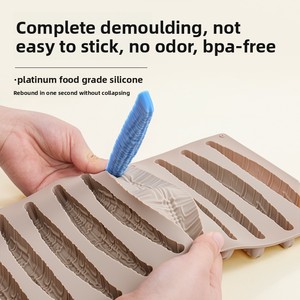 Nouveau <span class=keywords><strong>moule</strong></span> en <span class=keywords><strong>silicone</strong></span> rectangulaire de qualité alimentaire, résistant au four, pour gâteau au chocolat, bonbons, pudding, mousse, style français, pour la cuisson. - Product Image 3