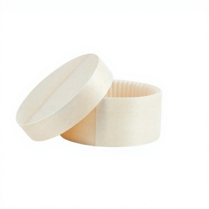 Eco Friendly Wooden Dessert <b>Box</b> with Lid Disposable <b>Round</b> Cake & Cheesecake Packaging Container Laser Custom Logo Printing/ - Product Image 2