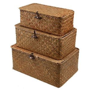 Panier <span class=keywords><strong>en</strong></span> <span class=keywords><strong>osier</strong></span> décoratif mural, <span class=keywords><strong>chariot</strong></span> <span class=keywords><strong>à</strong></span> linge industriel sur roulettes, paniers <span class=keywords><strong>en</strong></span> feuilles de bananier, boîtes <span class=keywords><strong>à</strong></span> tabac <span class=keywords><strong>en</strong></span> <span class=keywords><strong>bois</strong></span> avec couvercles, lot de 3 pièces rondes - Product Image 4