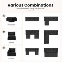 Sofá Modular en Forma de L, Estilo Americano Moderno, Color Blanco Nube, para Vestíbulo de Hotel o Villa, de 6, 7, 8, 9 y 10 Plazas, Marca VOXHOME