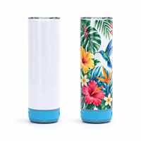 Bouteille isotherme en acier inoxydable de 20 oz avec haut-parleur Bluetooth intégré, vierge pour sublimation, imprimable par presse à chaud, pour le sport