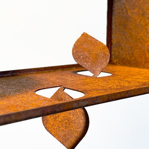 Support robuste pour mangeoire à oiseaux JH-Mech, installation facile, design artistique moderne, en acier corten, pour jardin. - Product Image 3