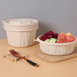 1250ml de fécule de maïs biodégradable bols à salade de soupe chaude jetables de qualité alimentaire couvercle recyclable écologique pour vaisselle vaisselle - Product Image 1