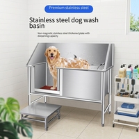 Piscine de bain pour chien en acier inoxydable 304, fabriquée en usine, écologique, pour le toilettage des animaux, utilisation en salle de bain, design durable et étanche