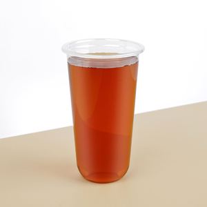 Custom Logo Printing 95mm Diameter 640ml U Shape Disposable PP Hot and Cold <b>Drinks</b> <b>Plastic</b> <b>Cup</b> with Lid - Product Image 4