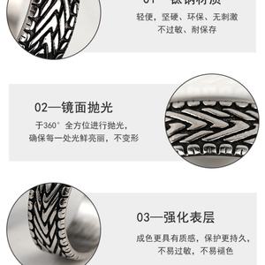 แหวนสแตนเลสสตีลผู้ชายแบบใหม่ล่าสุด ดีไซน์เรขาคณิต วัสดุหลักทำจากไทเทเนียม สไตล์วินเทจ เหมาะสำหรับเป็นแหวนหมั้น - Product Image 6