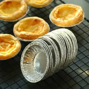 Factory Customized All Size Sliver Flexography Disposable Aluminium Foil Container Price For Baking Egg Tart
