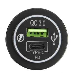 USB ổ cắm cho xe hơi sạc qc 3.0 18w loại c pd usb sạc nhanh xe ổ cắm type-c pd ds2035 - Product Image 1