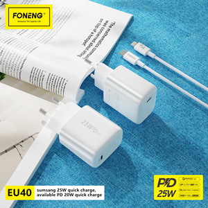 FONENG-Adaptador de cargador USB de viaje inteligente, cargador de pared portátil de 5V y 3A con enchufe europeo para <span class=keywords><strong>iPhone</strong></span> y teléfono móvil tipo c, venta al por mayor - Product Image 4