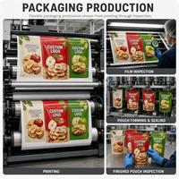Sachet Doypack personnalisé avec logo pour chips de pommes, refermable à fermeture éclair, pour chips de fruits croustillants, finition mate