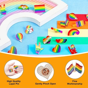 Tùy Chỉnh Niềm Tự Hào Cầu Vồng Cờ Tim Ve Áo Pins Men Lgbt Trâm Cho Ba Lô Túi Trang Trí Đầy Màu Sắc Kim Loại Thủ Công Mỹ Nghệ - Product Image 3