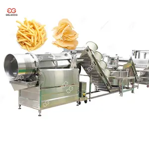 商用全自动油炸红薯片薯条机半油炸土豆200公斤/小时