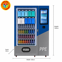Distributeur automatique intelligent de PPE : masques, gants, boissons, écran tactile 22 pouces, gestion cloud SDK, paiement par QR