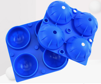 Moule à glaçons en silicone écologique avec entonnoir et système de verrouillage, 4 cavités, pour whisky et jus de fruits