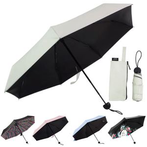 Parapluie de voyage compact à ouverture manuelle, simple couche, protection UV, petit parapluie pliable de poche personnalisé pour adultes - Product Image 1