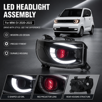 Phare à lentille PC à base noire pour Wuling Hongguang Mini EV 2020-2022, lampe de remplacement blanc ambre, vente en gros usine NAFU